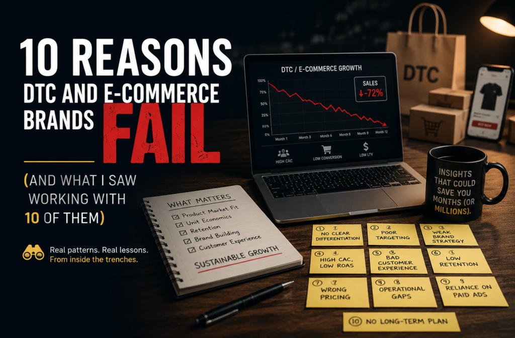 10 Reasons DTC and E-Commerce Brands Fail (And What I Saw Working With 10 of Them)