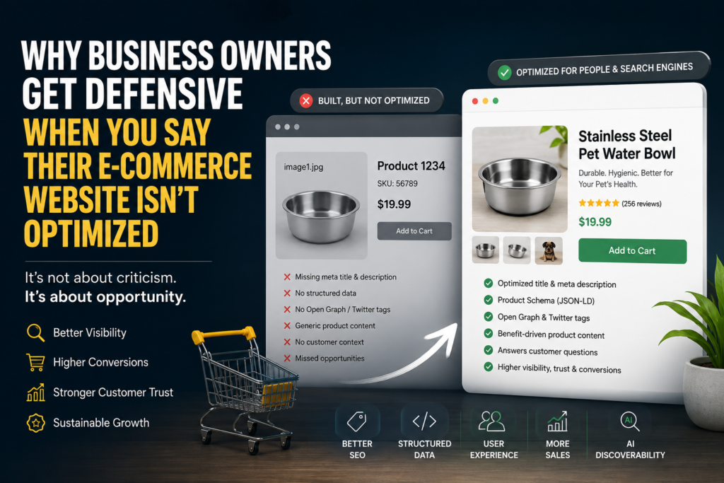 Why Business Owners Get Defensive When You Say Their E-commerce Website Isn't Optimized