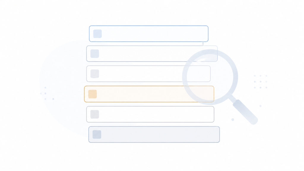 Six near-identical form fields stacked on top of each other, each slightly different